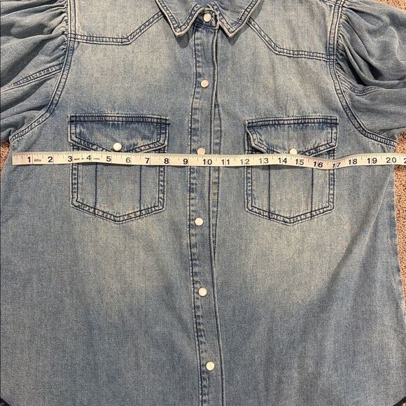 First Love shacket / shirt with Rhinestone FRINGE on back ! Like new size small - Picture 3 of 10